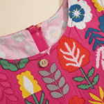 Vibrant Floral Cotton Dress for Toddlers | Playful Pleated Skirt