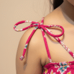 Girls Sleeveless Cotton Dress with Tie Straps & Ruffle Neckline – Pink Floral Summer Outfit